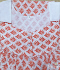 Cotton With Pockets, Half Open Small Printed Nighty