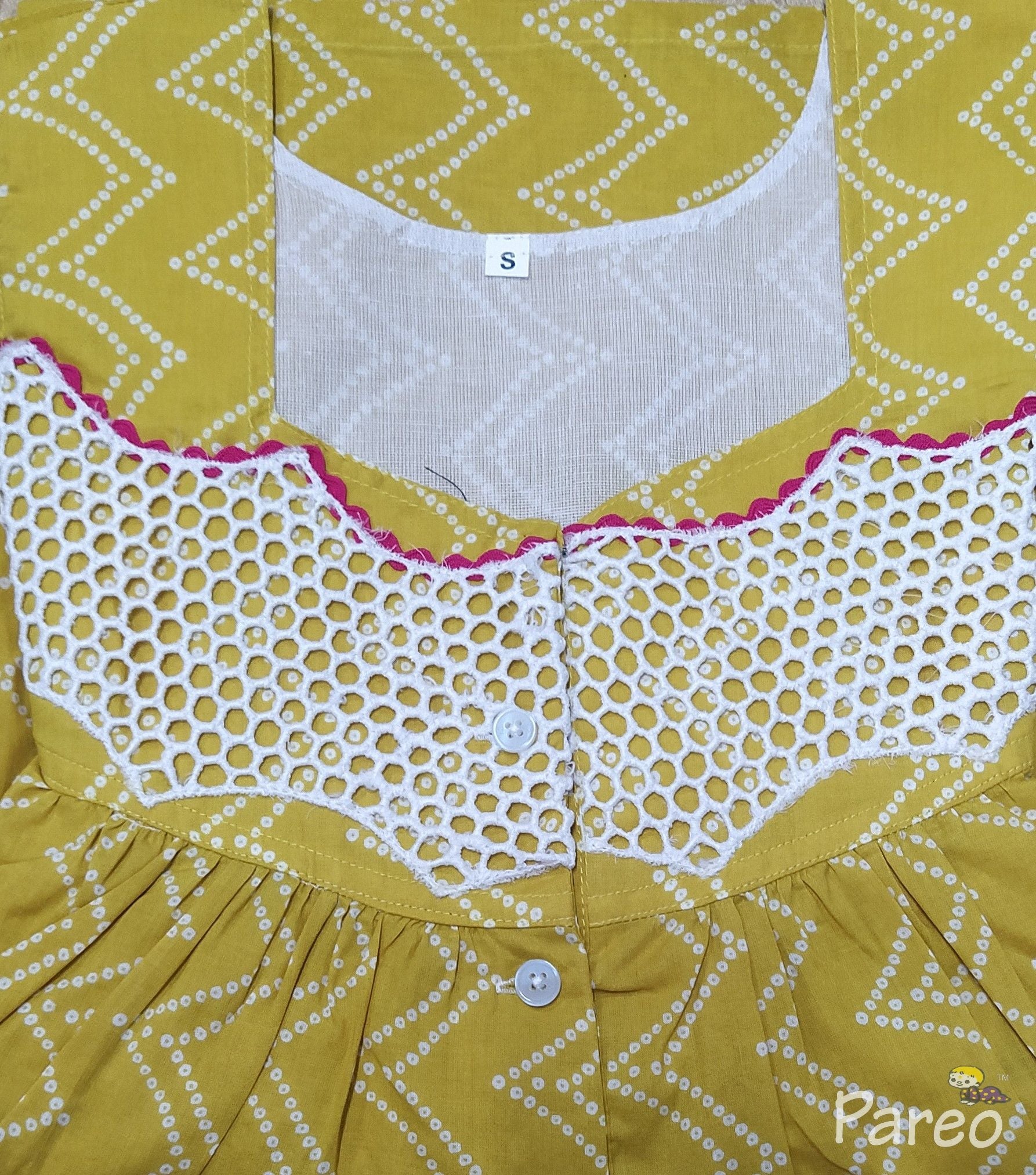 Soft Cotton With Pockets, Half Open Small Printed Nighty