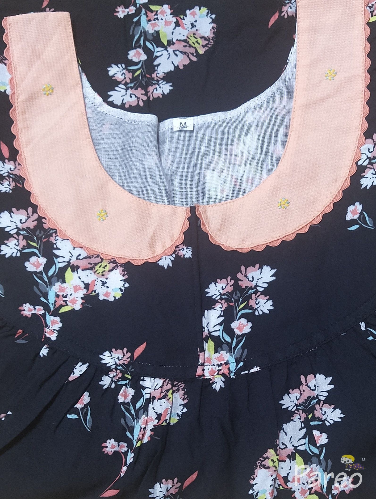 Rayon With Pockets, No Open Small Printed Nighty