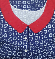 Soft Cotton With Pockets, Half Open Large Printed Nighty