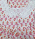 Soft Cotton With Pockets, Half Open Large Printed Nighty