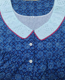 Soft Cotton With Pockets, Half Open Large Printed Nighty