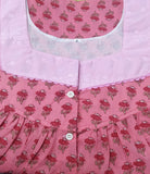 Soft Cotton With Pockets, Half Open Large Printed Nighty