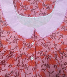 Soft Cotton With Pockets, Half Open Large Printed Nighty