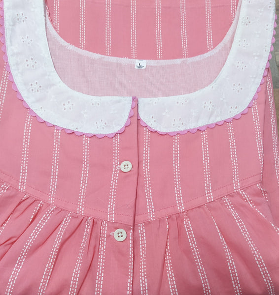 Soft Cotton With Pockets, Half Open Large Printed Nighty