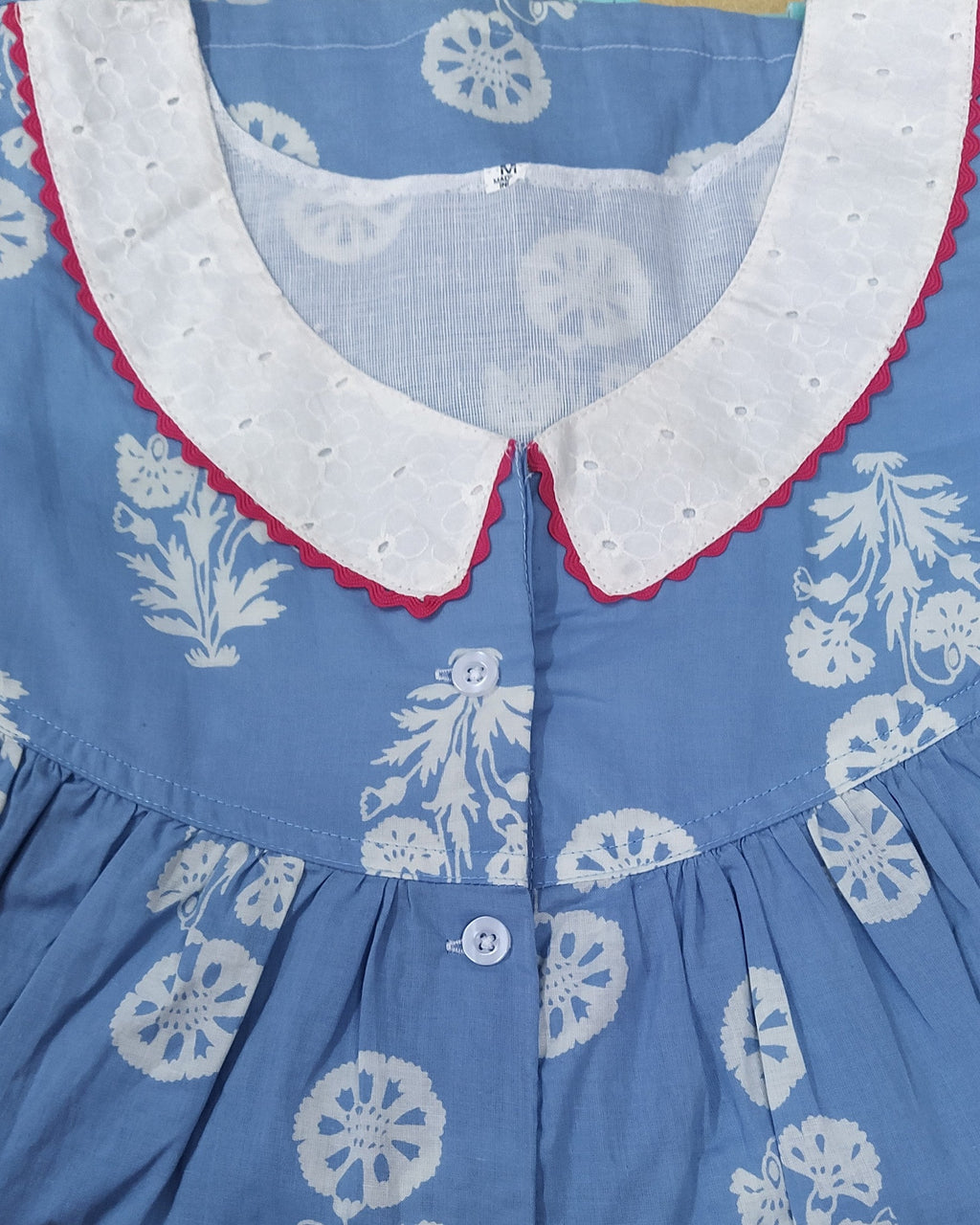 Soft Cotton With Pockets, Half Open Medium Printed Nighty