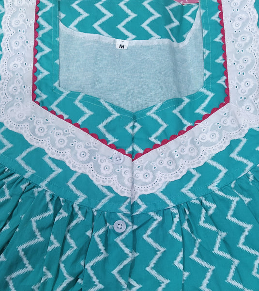 Soft Cotton With Pockets, Half Open Medium Printed Nighty