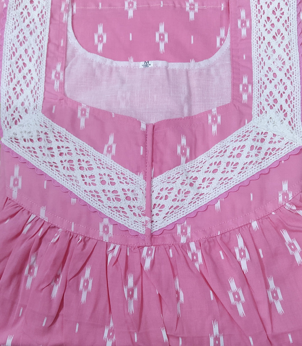 Cotton With Pockets, No Open Medium Printed Nighty