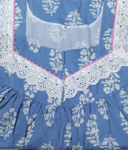 Soft Cotton With Pockets, No Open Medium Printed Nighty