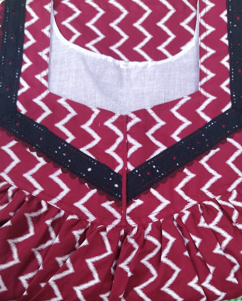 Soft Cotton With Pockets, No Open Medium Printed Nighty