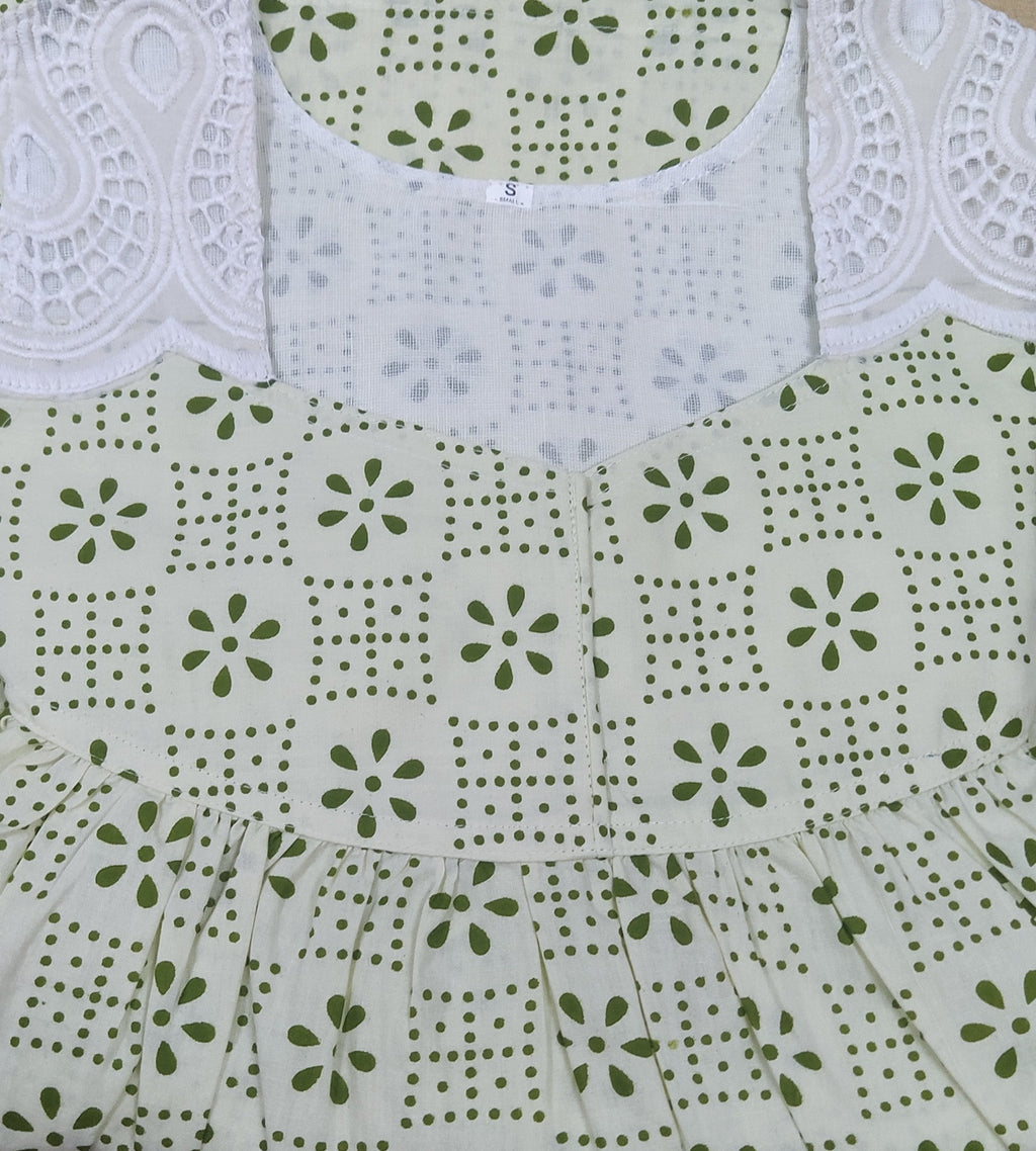 Cotton With Pockets, No Open Small Printed Nighty