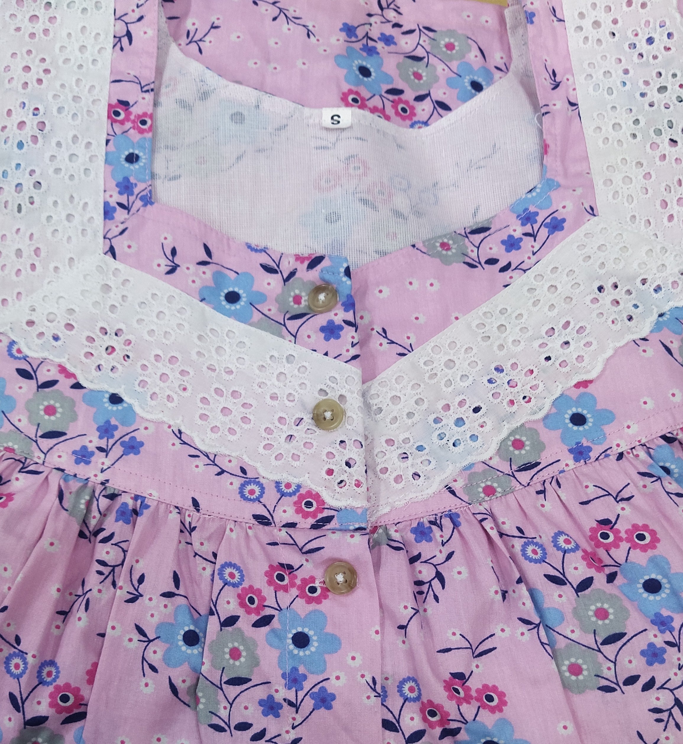 Cotton Full Open Small Printed Nighty