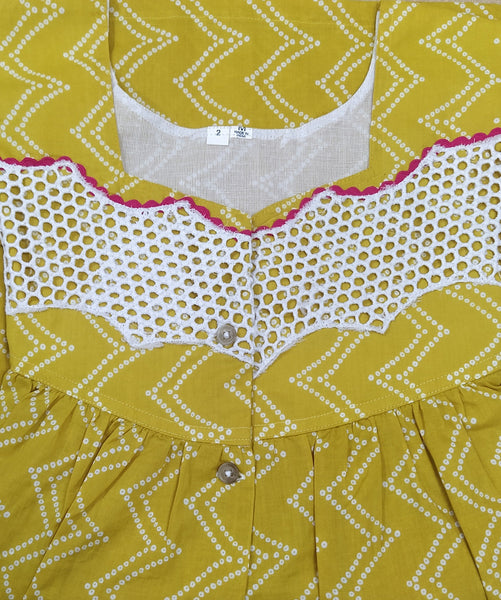 Soft Cotton With Pockets, Half Open Medium-Large Printed Nighty