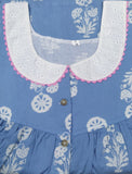 Soft Cotton With Pockets, Half Open Medium-Large Printed Nighty
