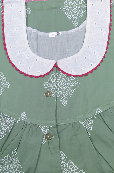 Soft Cotton With Pockets, Half Open Medium-Large Printed Nighty
