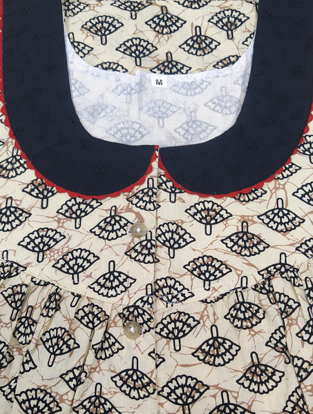 Cotton With Pockets, Half Open Medium Printed Nighty
