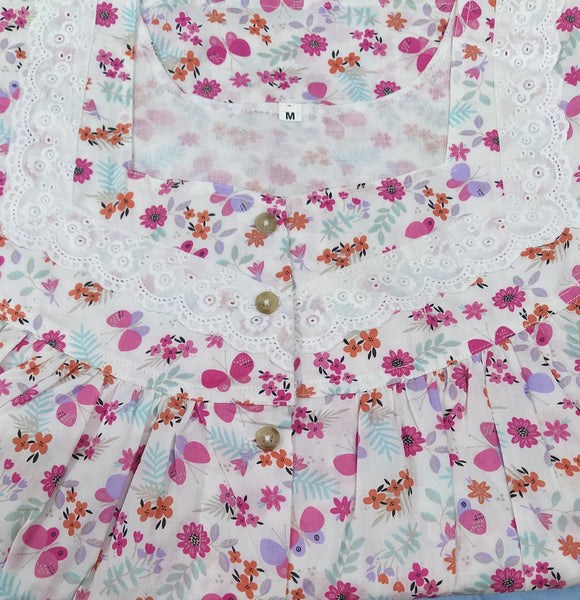 Soft Cotton Full Open Medium Printed Nighty