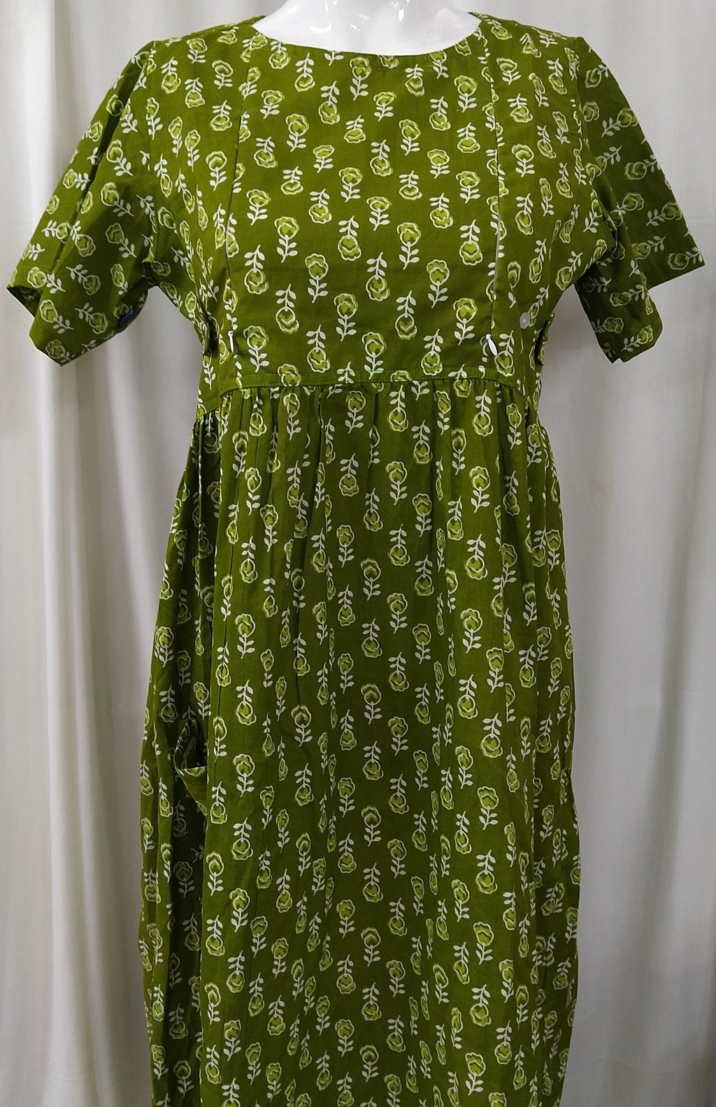 Soft Cotton Side zip, With Pockets, No Open Medium Printed Maternity Wear