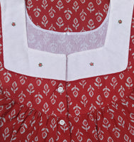Soft Cotton With Pockets, Half Open Medium-Large Printed Nighty