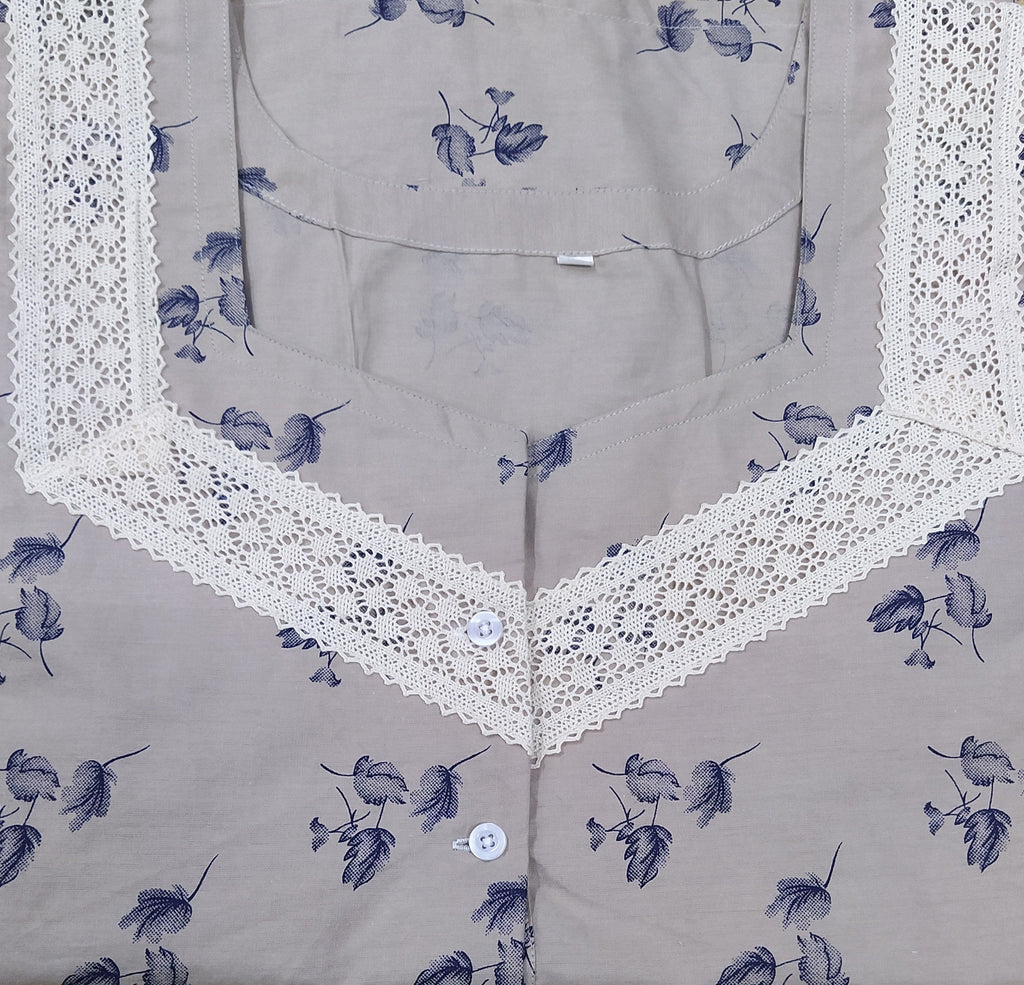 Cotton A-line churidar cut, With Pockets Large Printed Nighty