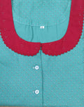 Cotton A-line churidar cut, With Pockets, Half Open Large Printed Nighty
