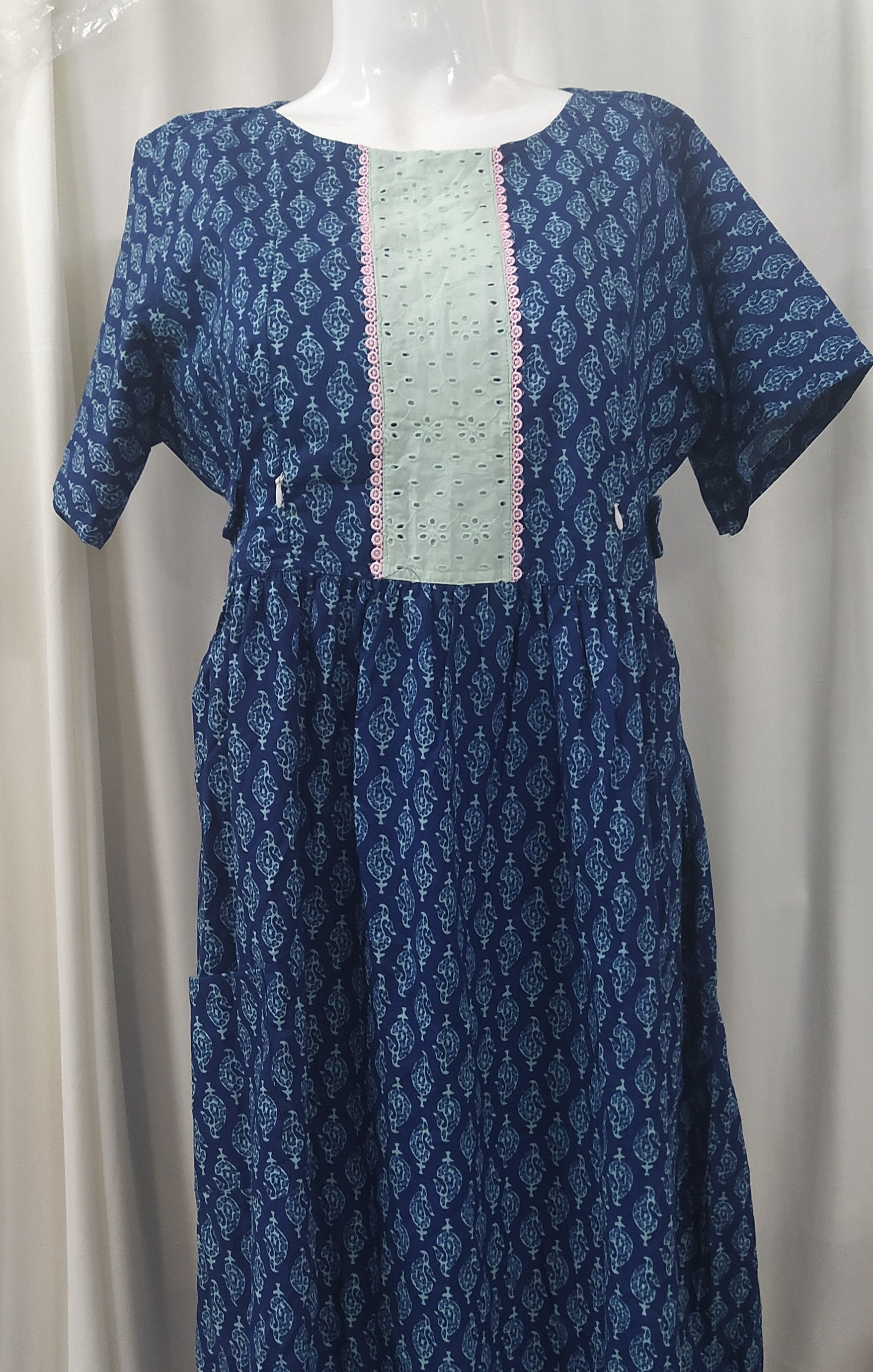 Soft Cotton Side zip, With Pockets, No Open Medium Printed Maternity Wear