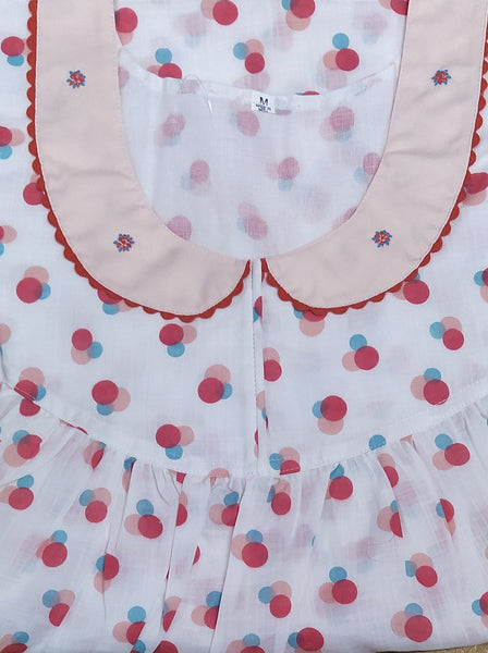 Soft Cotton With Pockets, No Open Medium Printed Nighty