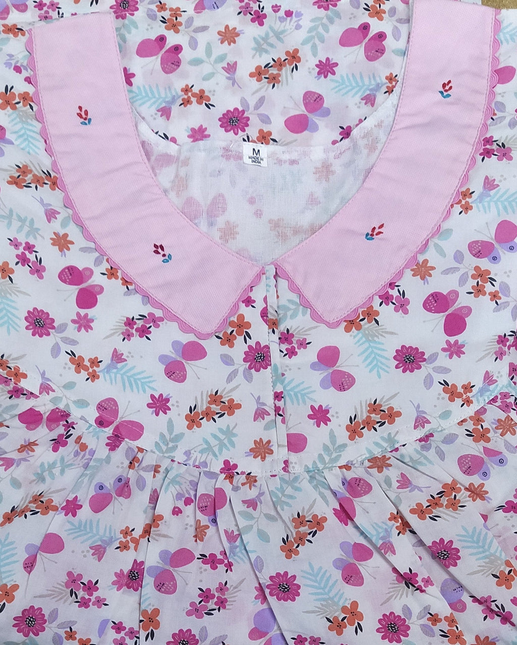 Soft Cotton With Pockets, No Open Medium Printed Nighty