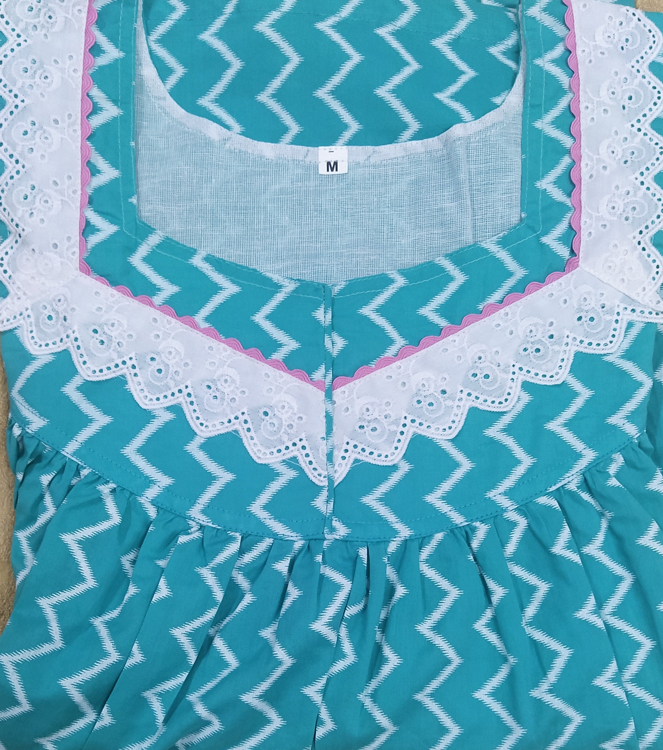 Soft Cotton With Pockets, No Open Medium Printed Nighty