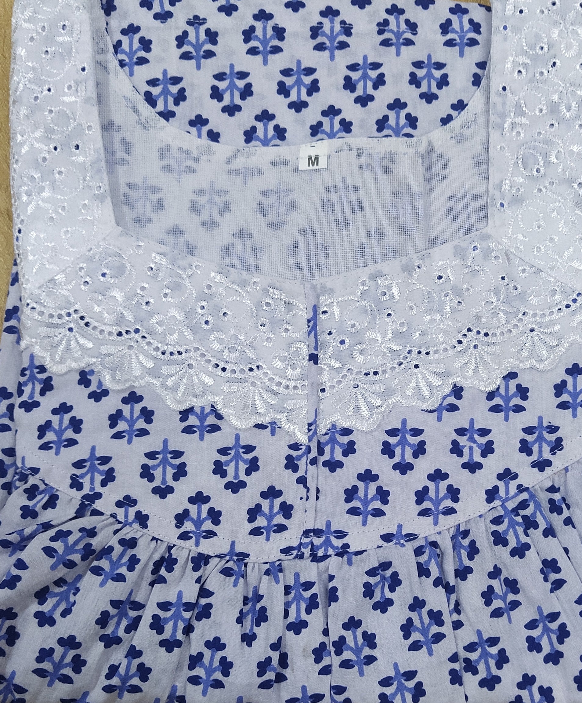 Cotton With Pockets, No Open Medium Printed Nighty