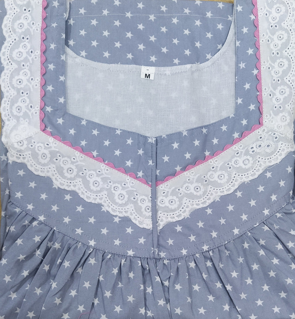 Cotton No Open Medium Printed Nighty