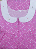 Cotton With Pockets, Half Open, Extra Long Medium Printed Nighty