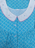 Soft Cotton With Pockets, Half Open, Extra Long Medium Printed Nighty