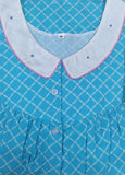 Soft Cotton With Pockets, Half Open, Extra Long Medium Printed Nighty