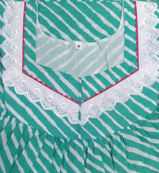 Soft Cotton With Pockets, No Open Medium Printed Nighty