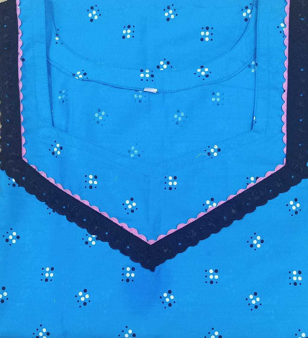 Cotton A-line churidar cut, With Pockets, No Open Large Printed Nighty