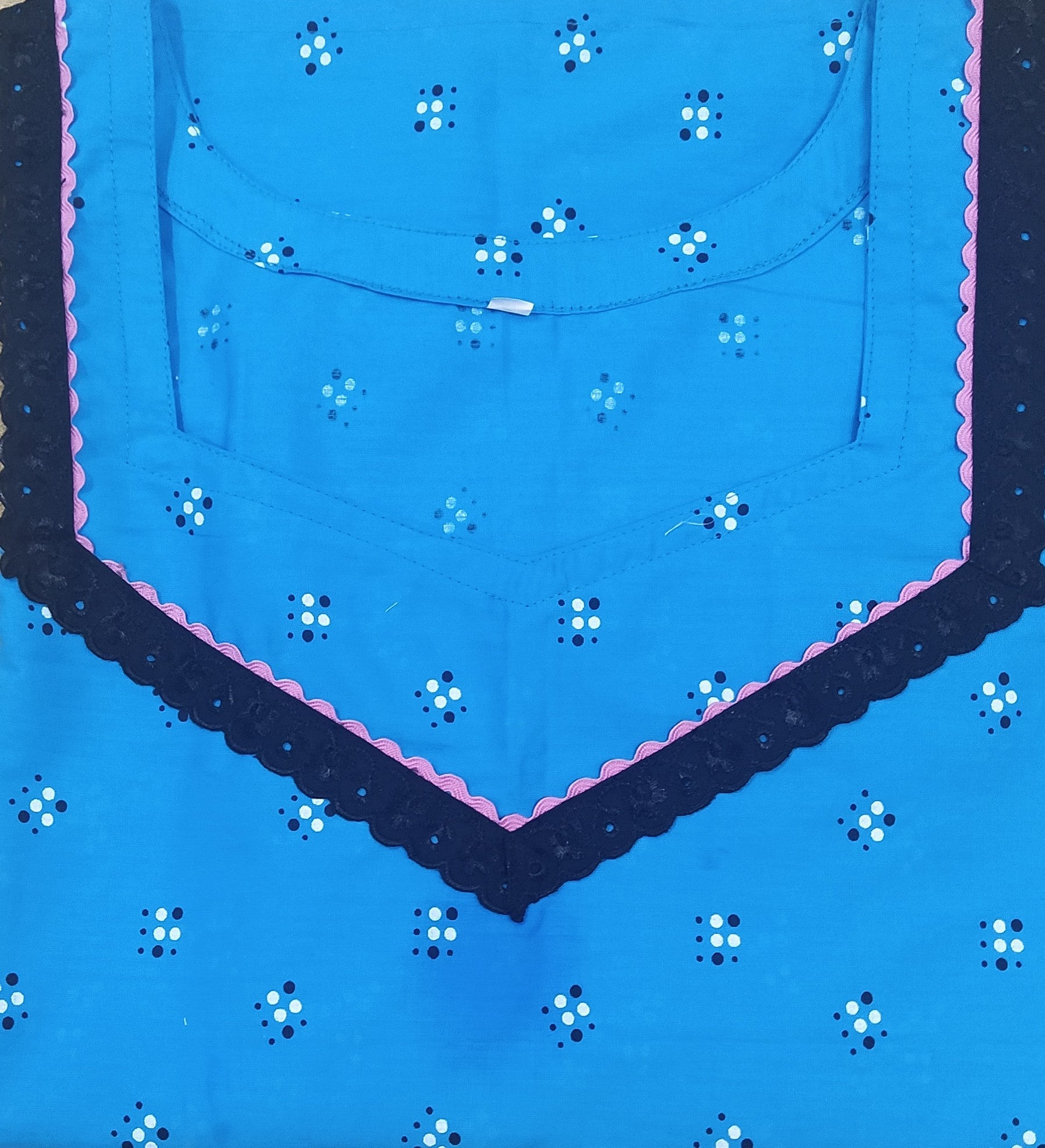 Cotton A-line churidar cut, With Pockets, No Open Large Printed Nighty