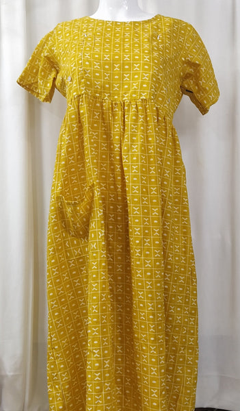 Soft Cotton Side zip, With Pockets, No Open Small Printed Maternity Wear