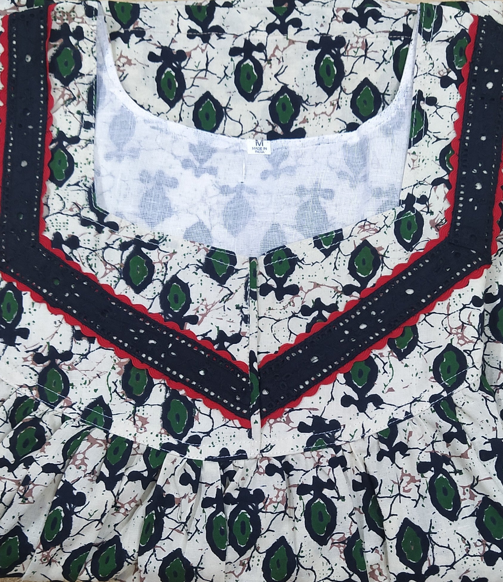 Cotton With Pockets, No Open Medium Printed Nighty