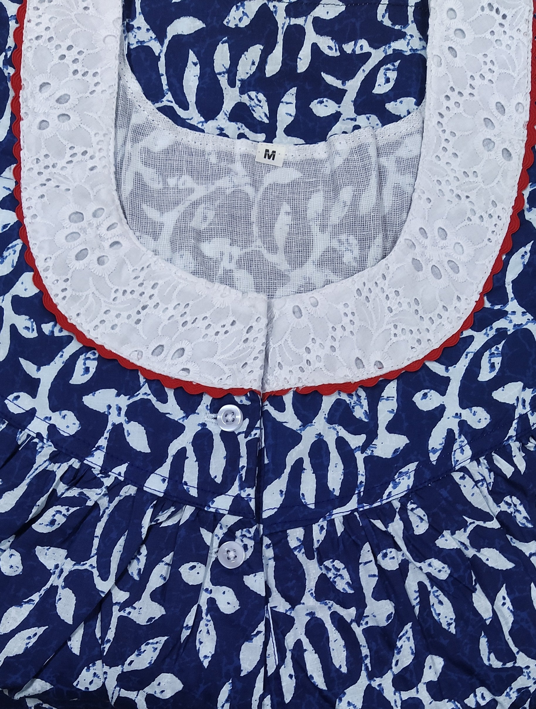 Cotton With Pockets, Half Open Medium Printed Nighty