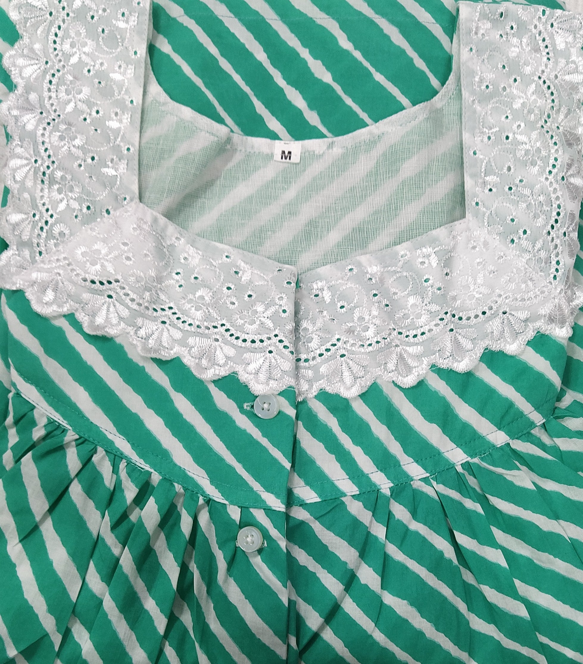 Cotton With Pockets, Half Open Medium Printed Nighty