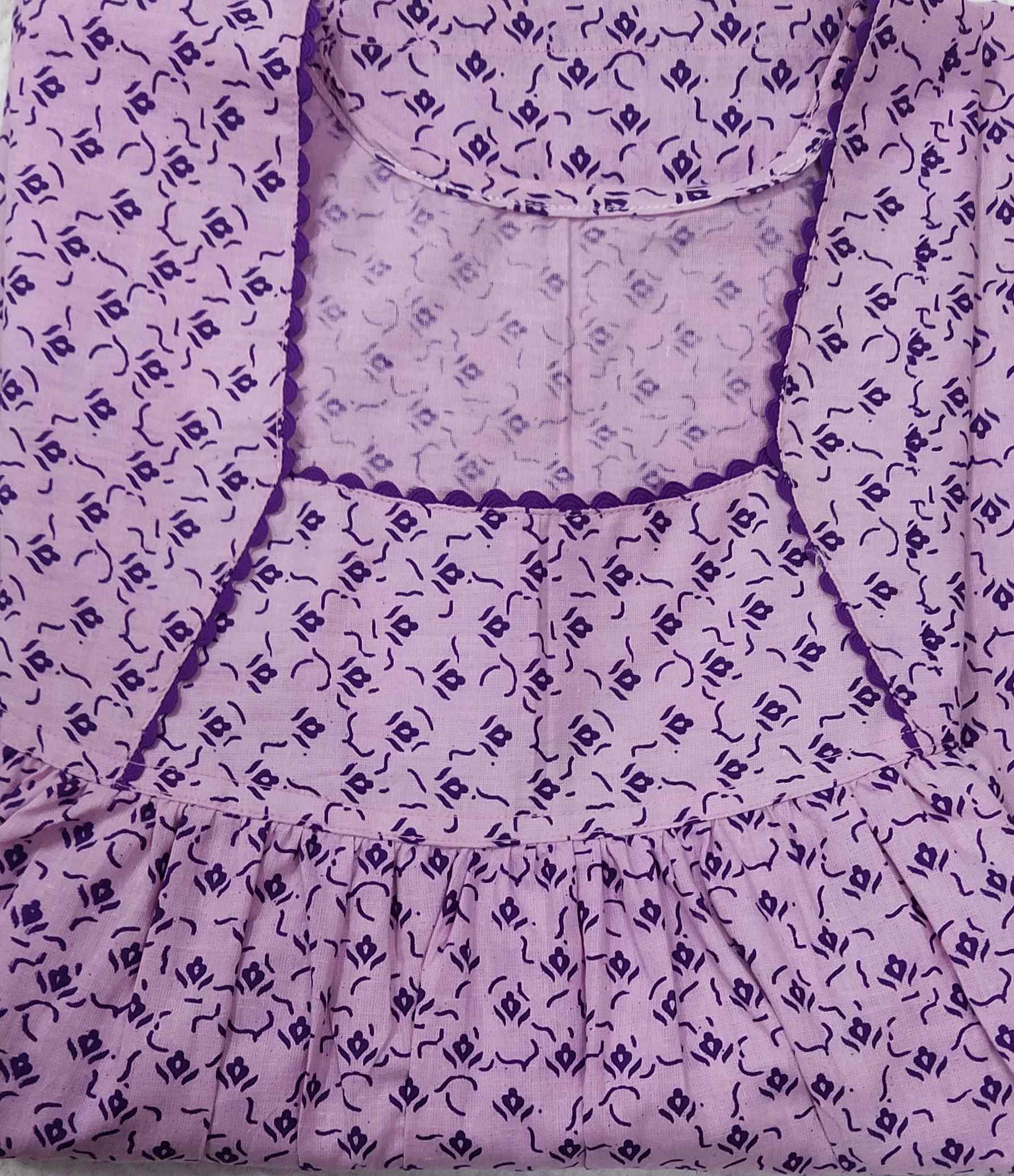 Cotton No Open Medium Printed Nighty