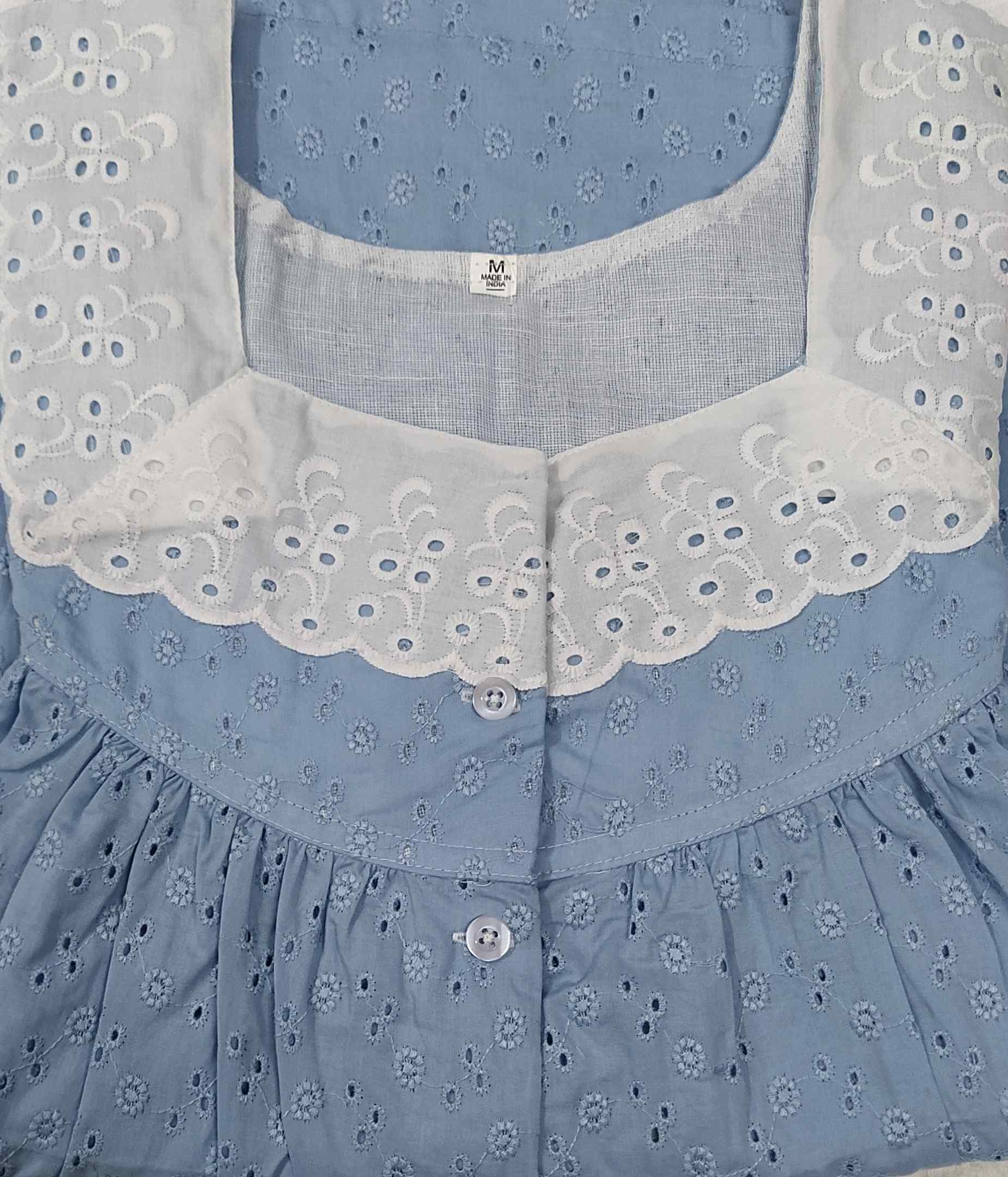 Hacoba With Pockets, Half Open Medium Printed Nighty