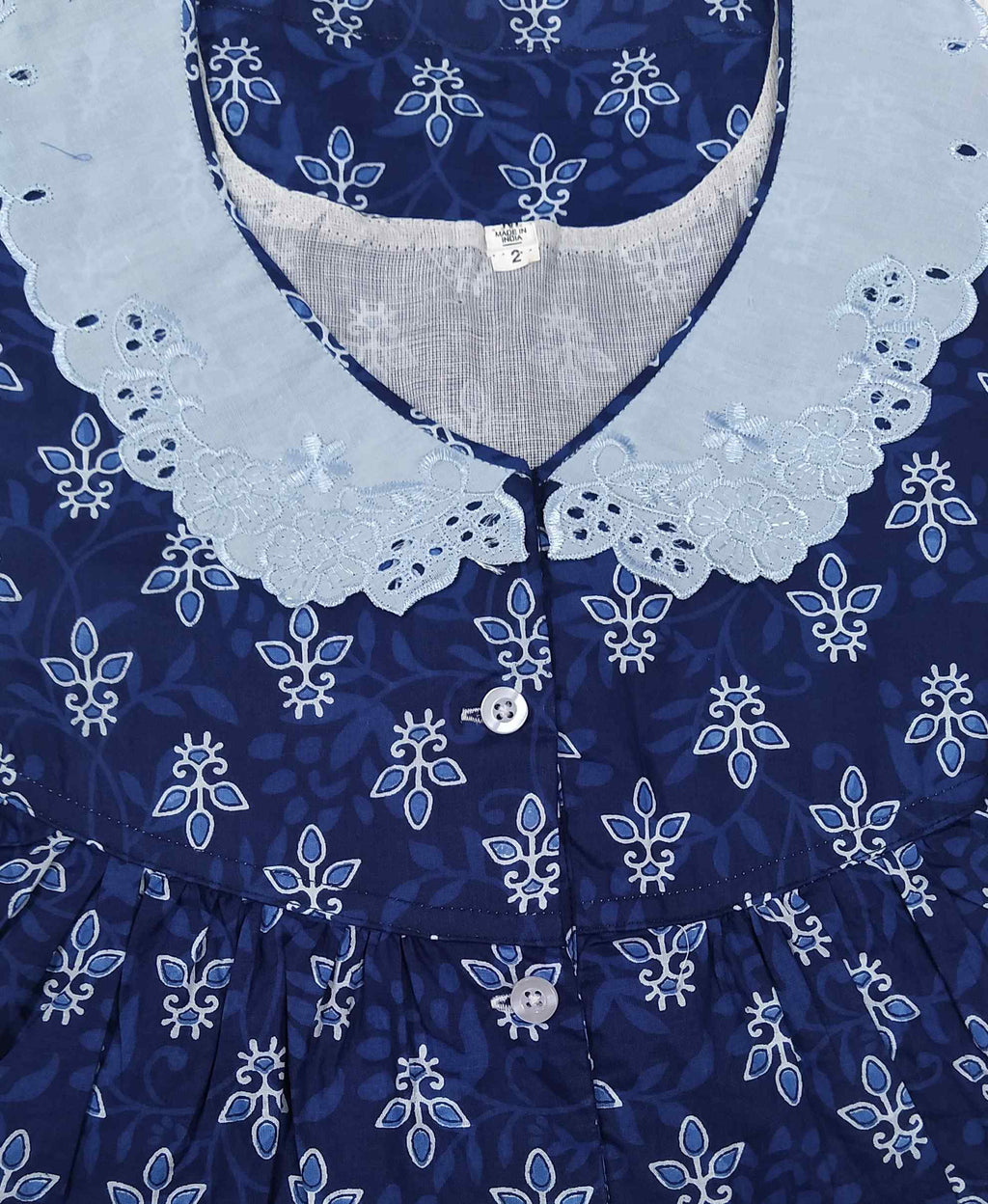 Soft Cotton With Pockets, Half Open Medium Printed Nighty