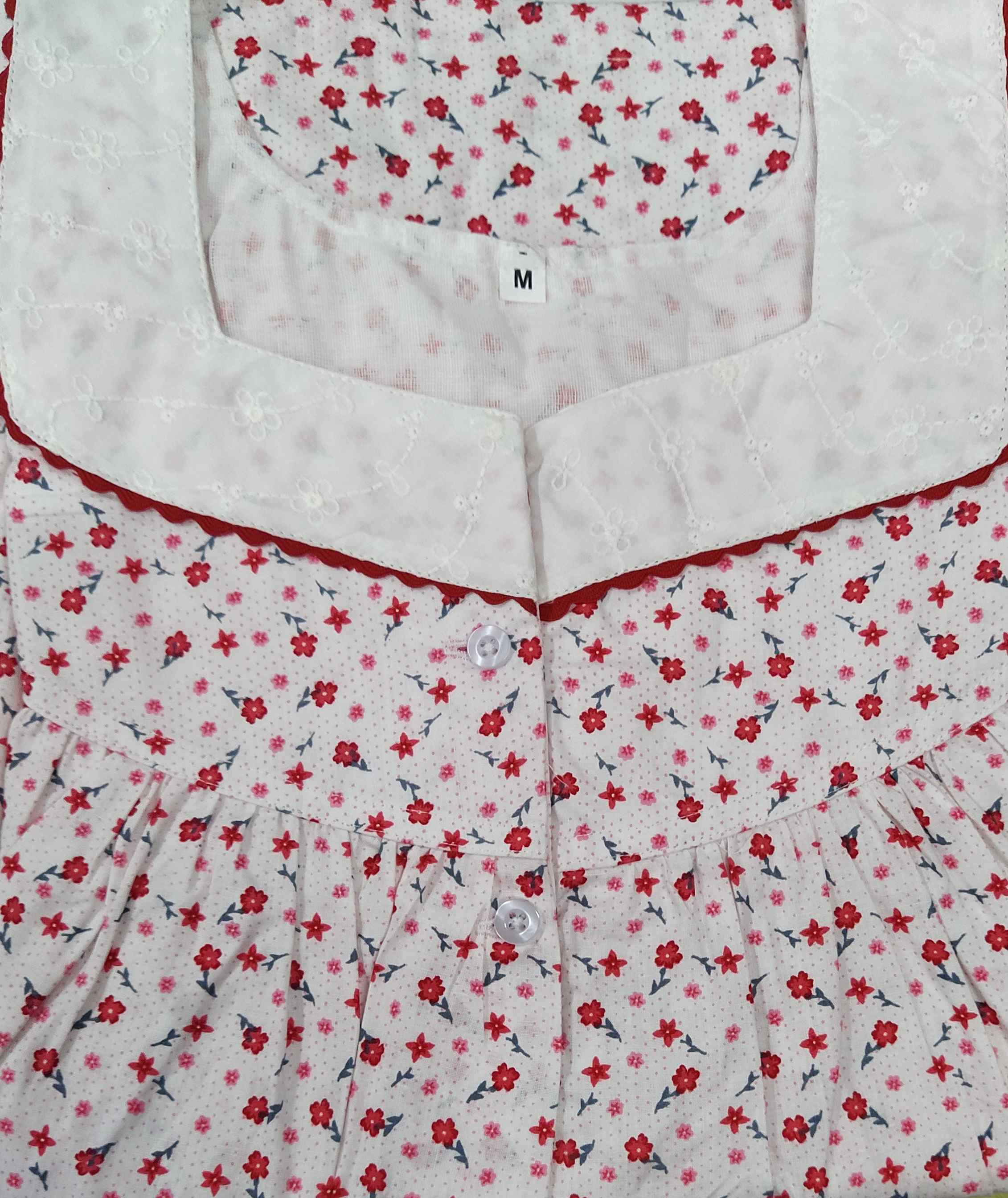Cotton With Pockets, Half Open Medium Printed Nighty