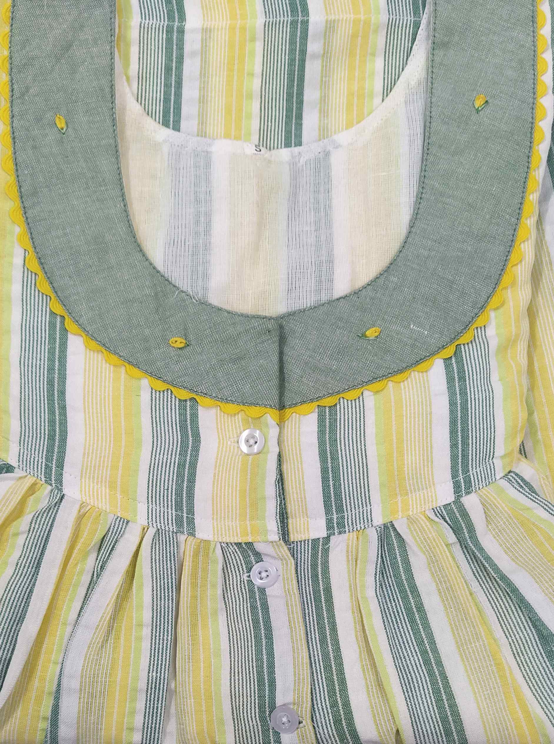 Bantex With Pockets, Half Open Small Printed Nighty