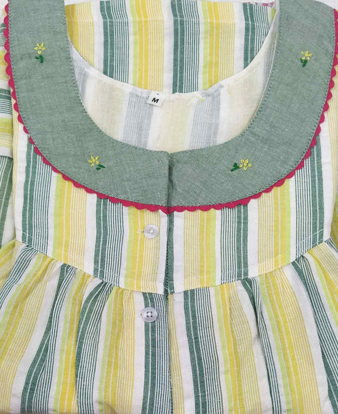 Bantex With Pockets, Half Open Medium Printed Nighty
