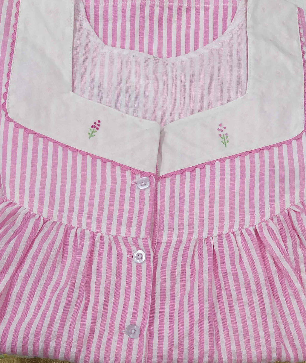 Bantex With Pockets, Half Open Small Printed Nighty