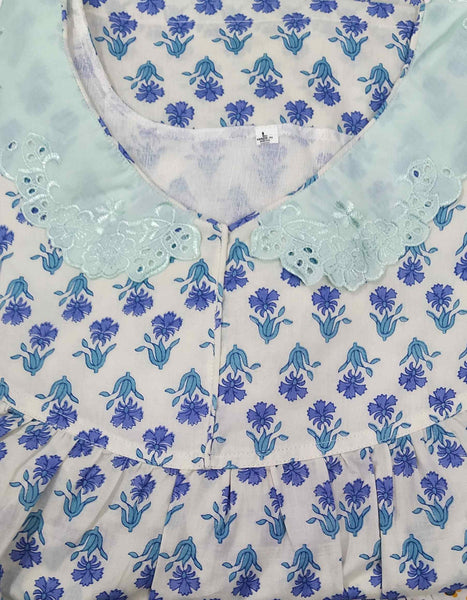 Soft Cotton With Pockets, No Open Large Printed Nighty