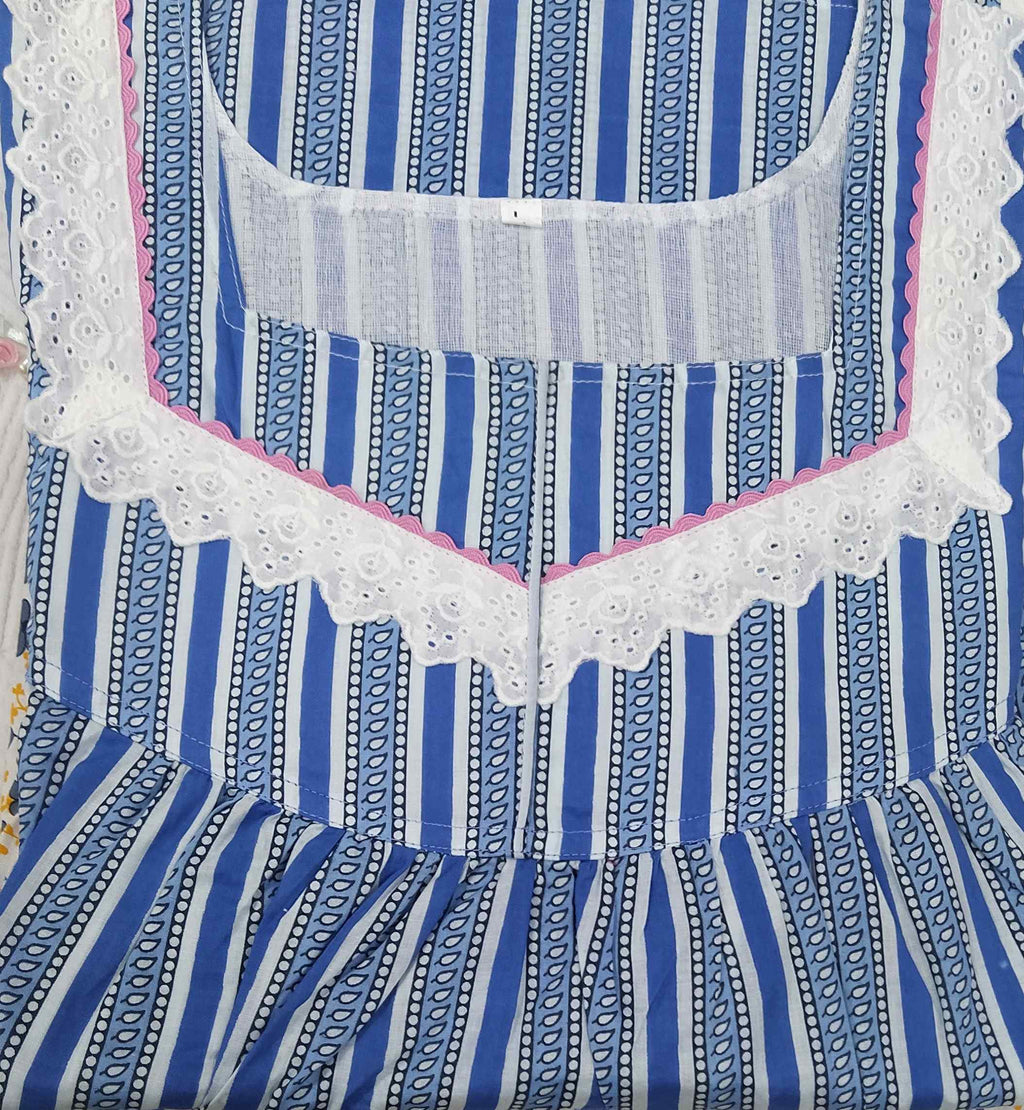 Soft Cotton With Pockets, No Open Large Printed Nighty